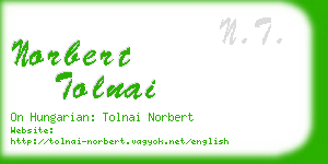 norbert tolnai business card